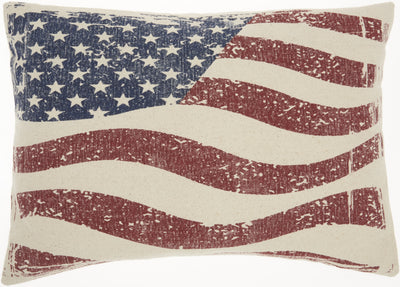 Vintage Americana Distressed Flag Lumbar Pillow