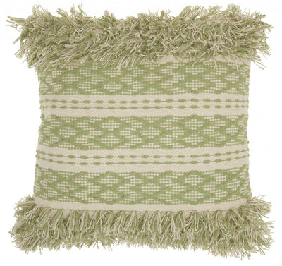 Sage and Ivory Textured Throw Pillow