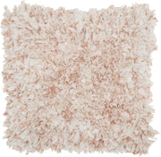 Shaggy Chic Blush and Ivory Throw Pillow