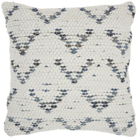 White And Denim Knubby Arrow Throw Pillow