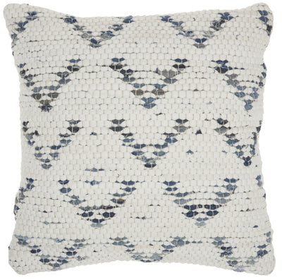 White And Denim Knubby Arrow Throw Pillow