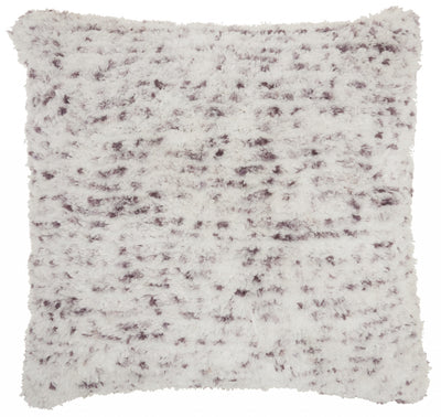 Soft Shaggy Purple and White Spotted Throw Pillow