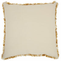Soft Shaggy Yellow and White Spotted Throw Pillow