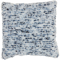 Soft Shaggy Blue and White Spotted Throw Pillow