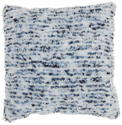 Soft Shaggy Blue and White Spotted Throw Pillow