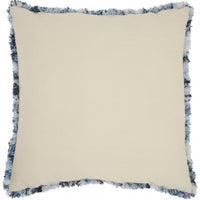 Soft Shaggy Blue and White Spotted Throw Pillow