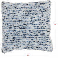 Soft Shaggy Blue and White Spotted Throw Pillow