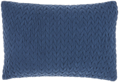 Blue Chunky Braid Lumbar Pillow