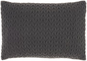 Charcoal Chunky Braid Lumbar Pillow