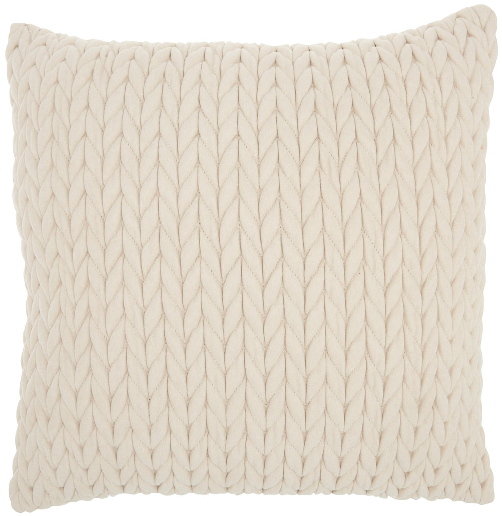 Ivory Chunky Braid Throw Pillow