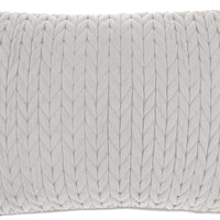Light Gray Chunky Braid Lumbar Pillow