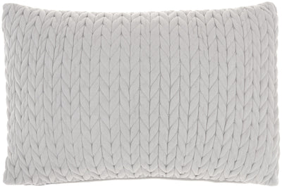 Light Gray Chunky Braid Lumbar Pillow