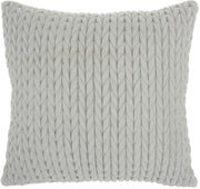 Light Gray Chunky Braid Throw Pillow