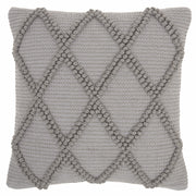 Light Gray Textured Lattice Throw Pillow