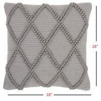 Light Gray Textured Lattice Throw Pillow