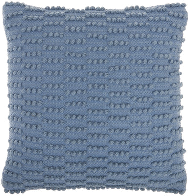 Ocean Blue Textured Broken Stripes Throw Pillow