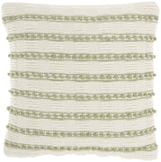 Sage and Ivory Textured Stripes Throw Pillow