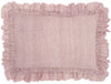 Dainty Ruffle Edged Pink Lumbar Pillow