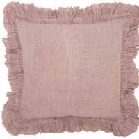 Dainty Ruffle Edged Pink Throw Pillow