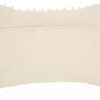 Tassel Detailed White Lumbar Pillow