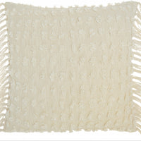 Tassel Detailed White Throw Pillow