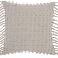 Tassel Detailed Gray Throw Pillow