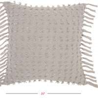 Tassel Detailed Gray Throw Pillow