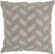 Light Gray Chevron Detailed Throw Pillow