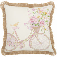 Colorful Bicycle Print Throw Pillow
