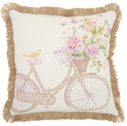 Colorful Bicycle Print Throw Pillow