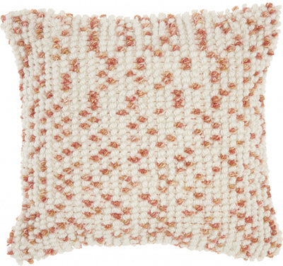 Peach Colored Dotted Throw Pillow