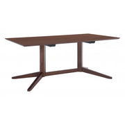 Modern Sleek Walnut Finish Industrial Dining Table
