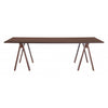 Mid Century Mod Walnut Finish Sawhorse Dining Table