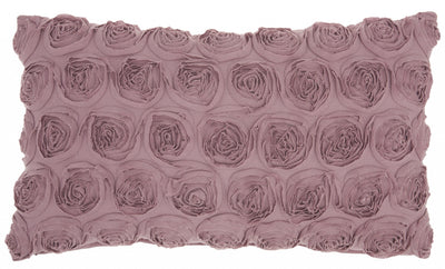 Tea Pink Embossed Rose Lumbar Pillow