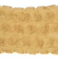 Yellow Embossed Rose Lumbar Pillow