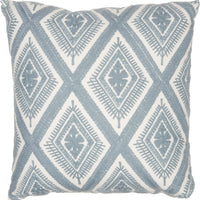 Light Blue Tribal Pattern Throw Pillow