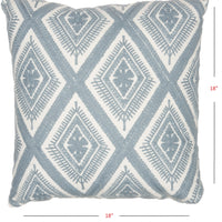 Light Blue Tribal Pattern Throw Pillow
