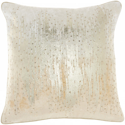 Cream Sequined Ombre Throw Pillow