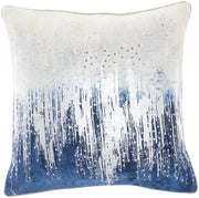 Blue Sequined Ombre Throw Pillow
