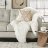 Rose Gold and White Cowhide Throw Pillow