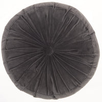 Dark Gray Tufted Round Throw Pillow