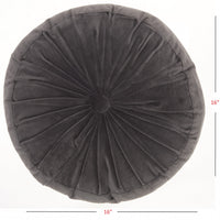 Dark Gray Tufted Round Throw Pillow