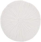 White Tufted Round Throw Pillow