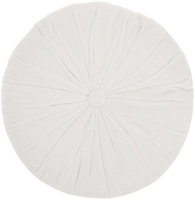 White Tufted Round Throw Pillow