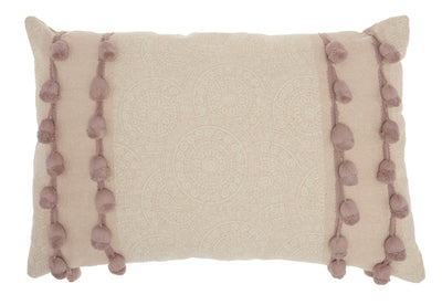Blush Rectangular Embellished Throw Pillow