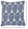 Blue and Ivory Bohemian Paisley Throw Pillow
