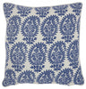 Blue and Ivory Bohemian Paisley Throw Pillow