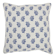 Blue and Ivory Bohemian Floral Throw Pillow