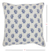 Blue and Ivory Bohemian Floral Throw Pillow