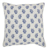 Blue and Ivory Bohemian Floral Throw Pillow